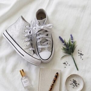 Converse Silver High-Top All Star Sneakers